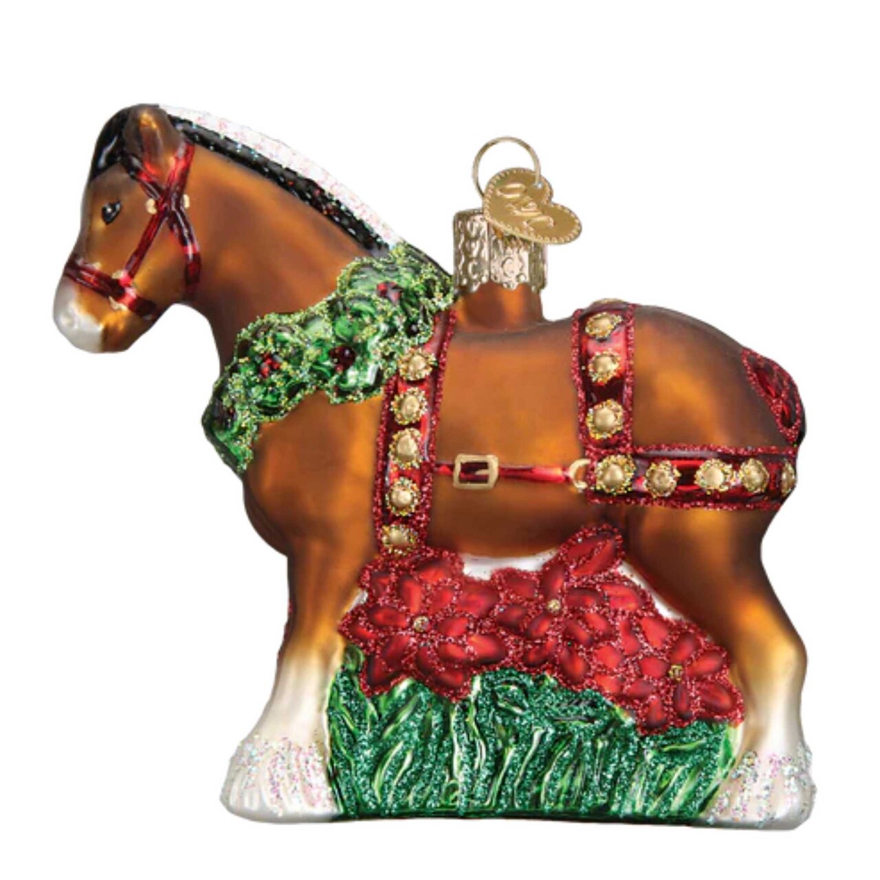 Old World Christmas 4.0 Inch Holiday Clydesdale Christmas Tree Ornament , Ornament Horse Holiday Beer